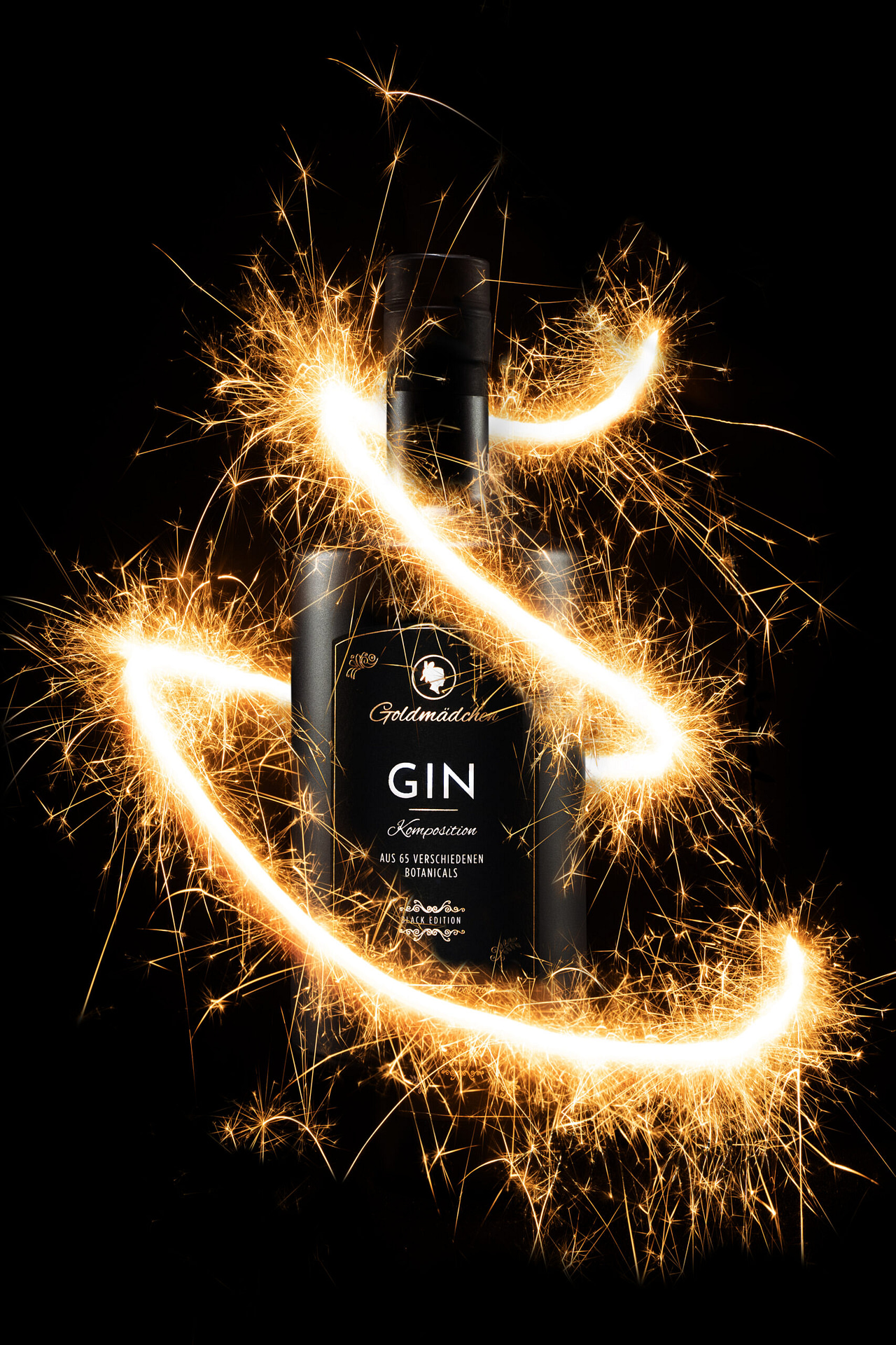 Gin mit Wunderkerzen Light Painting