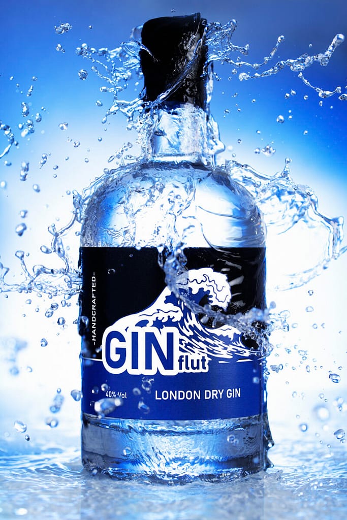 Gin Splash Shot Produktfotografie